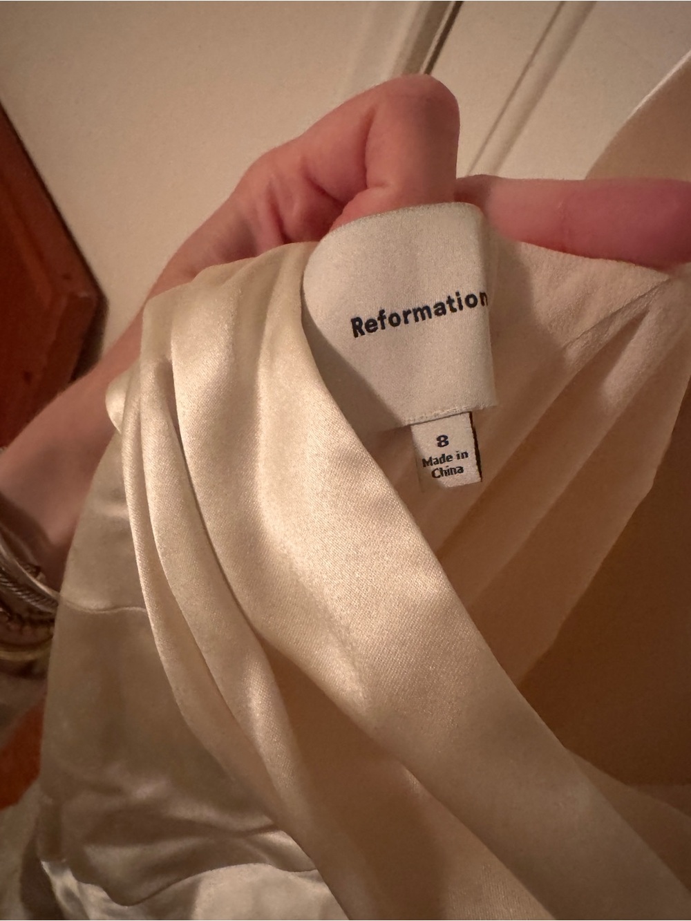 NWT Reformation Margot V-Neck Backless Silk Dress - Picture 6 of 7